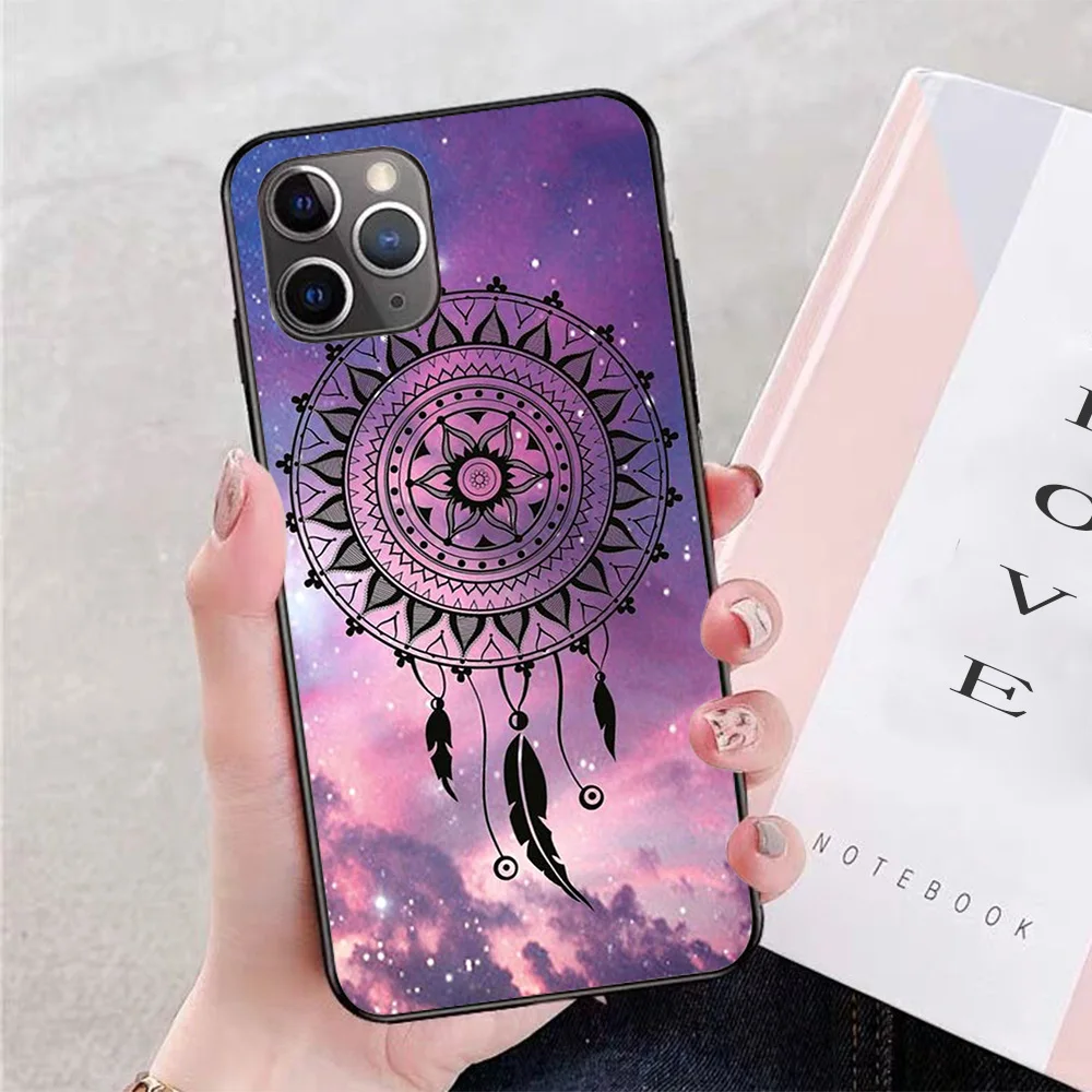 

For iPhone Purple and pink galaxy Image about love Soft TPU Border Apple iPhone Case