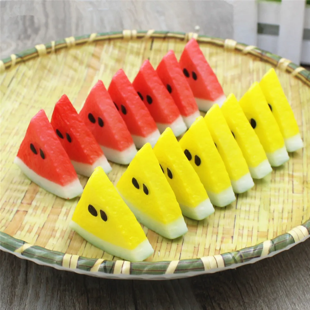 

Small Artificial Watermelon Slices Fake Fruits Artificial Fruit Lifelike Decorative Fruits For Kitchen Home Decor