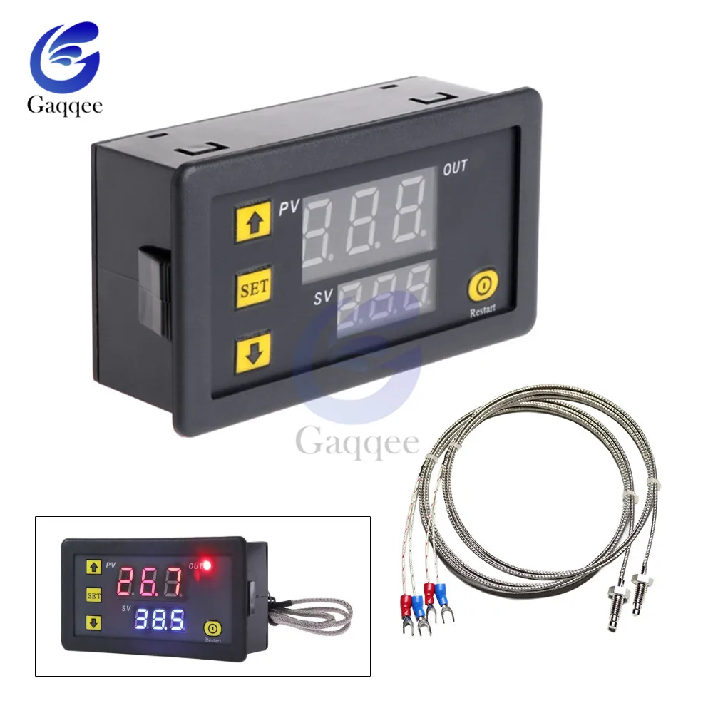 

DC 5V 12V 24V AC 200V -60~500℃ Digital LED High Temperature Control Switch Thermostat High thermometer K-type thermocouple