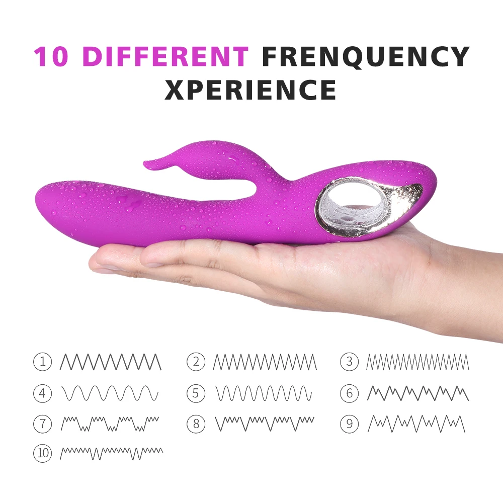 Вибратор GUIMI Rabbit Стимулятор точки G оргазма водонепроницаемый фаллоимитатор Vibe