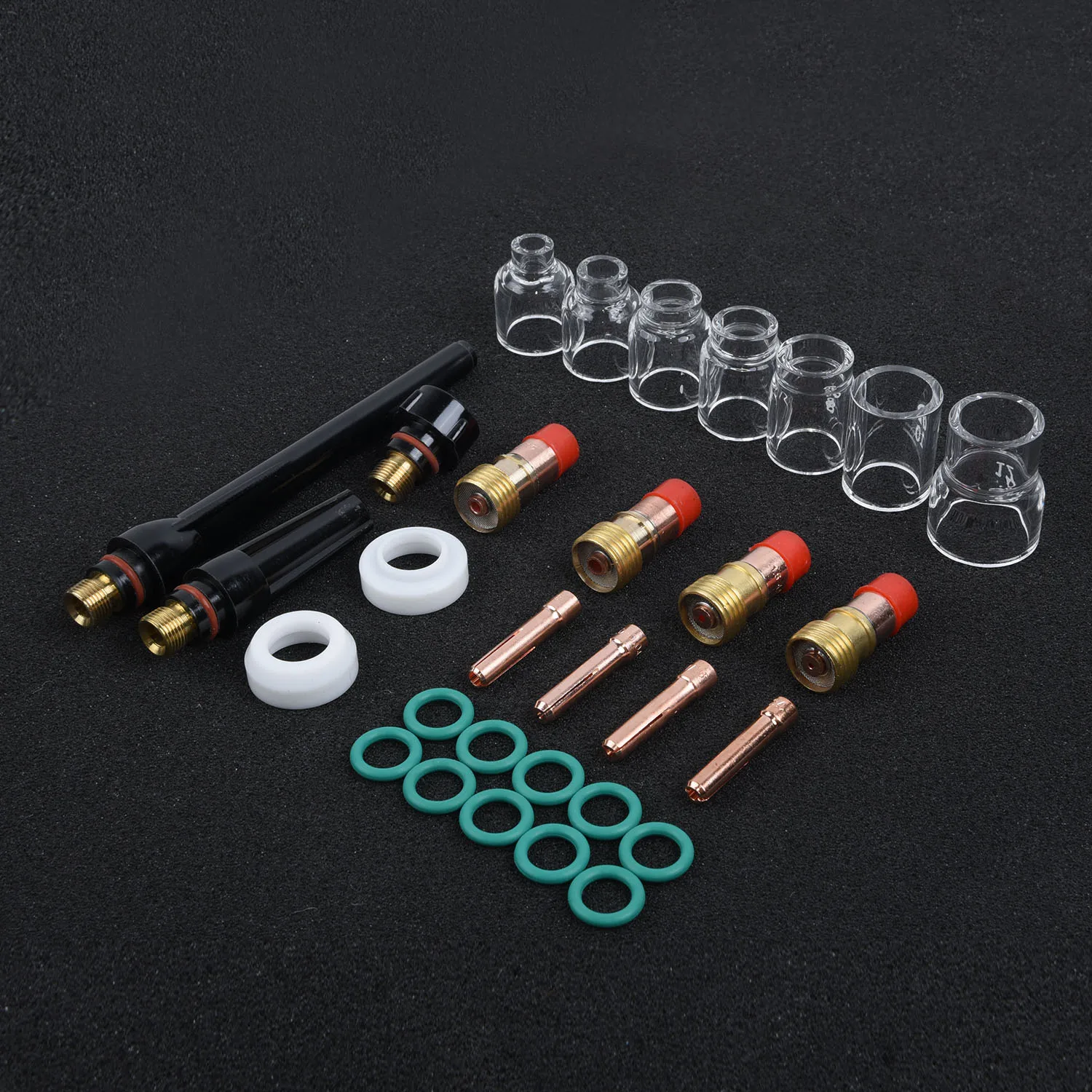 

30Pcs TIG Welding Torch Stubby Gas Lens 12# Pyrex Glass Cup Kit For WP-17/18/26 One Set TIG Welding Torch Accessories