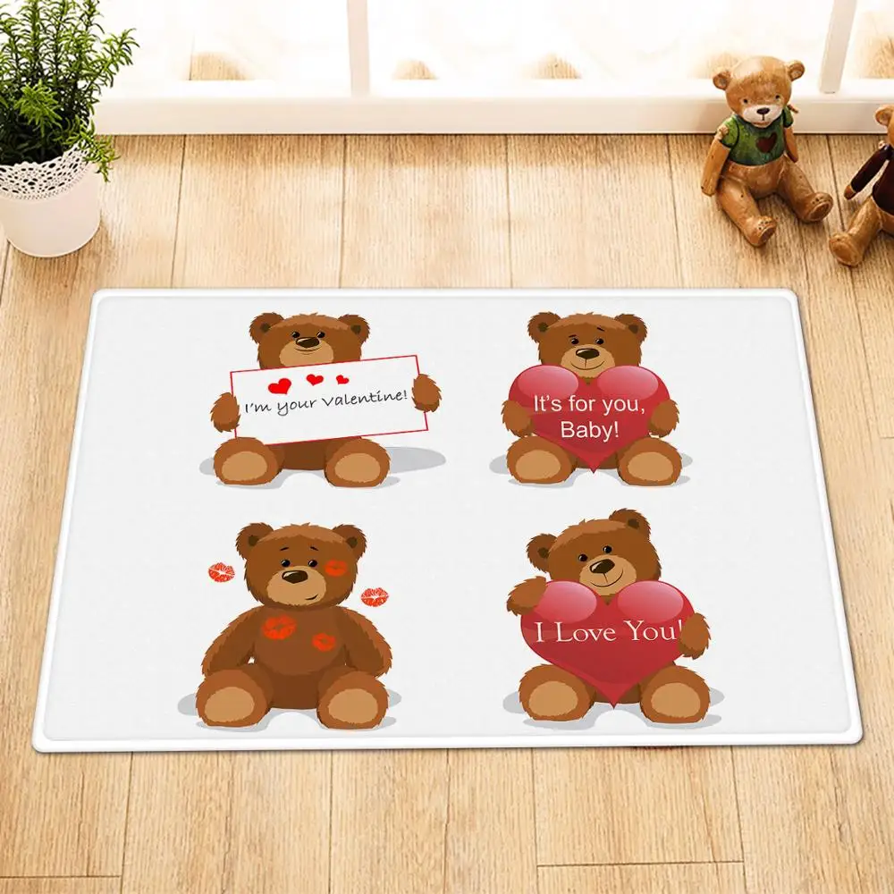 Занавеска для душа на День святого Валентина с крючками милый медвежонок набор