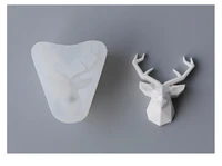 geometric deer head silicone mold home car air outlet ornament aromatherapy plaster molds handmade diy decoration mould