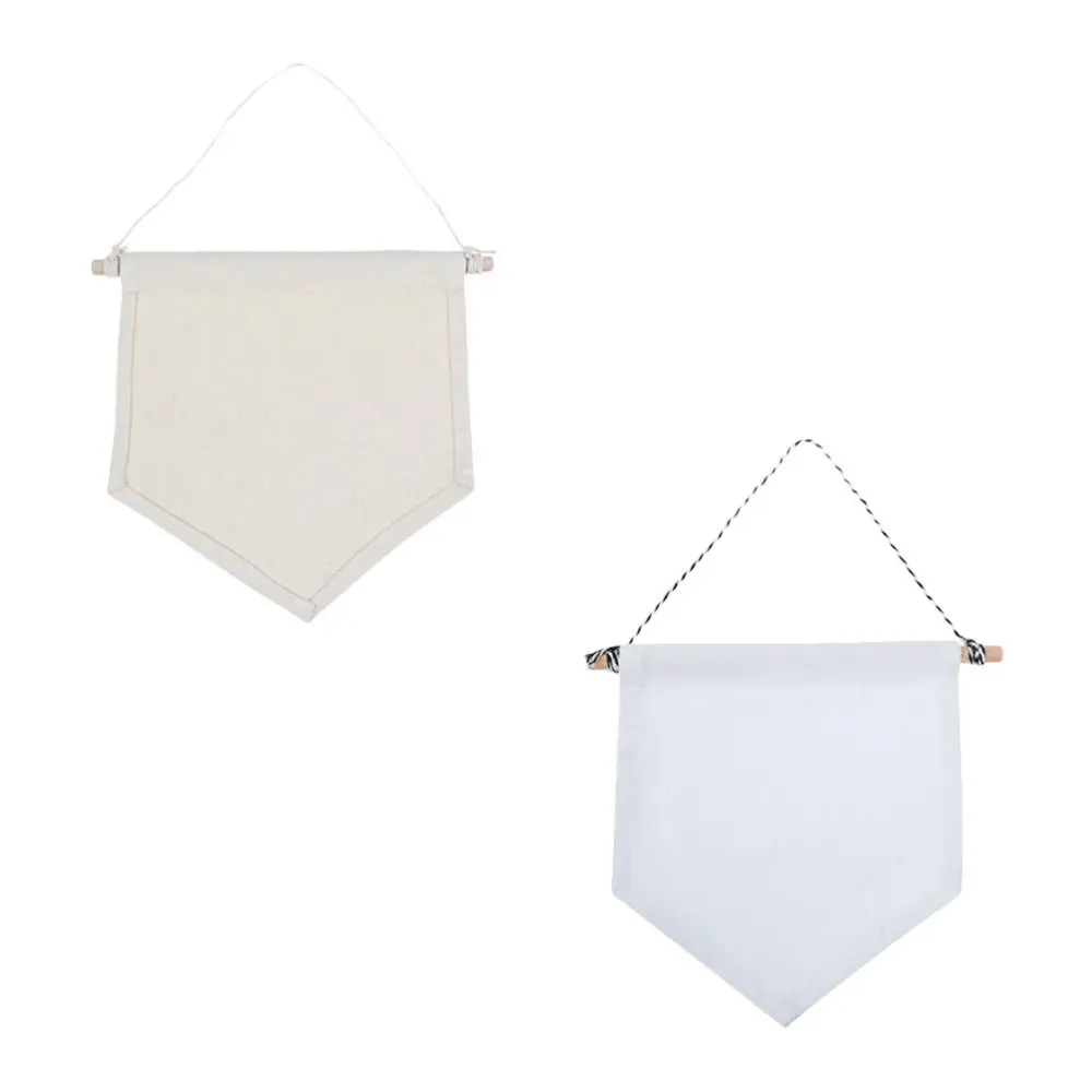 

2pcs Decorative DIY Blank Canvas Flag for Enamel Lapel Badge Collection