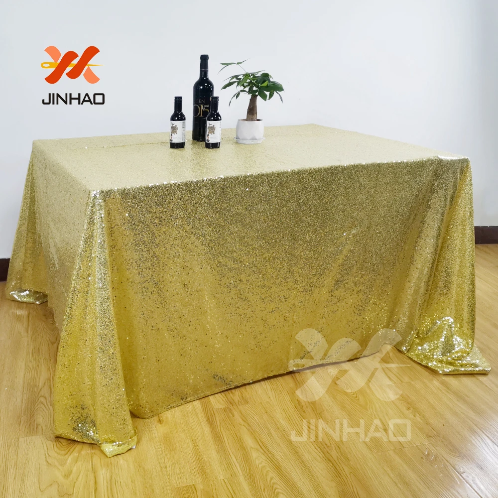 Блестящая скатерть с золотыми блестками прямоугольная для свадебного стола | Дом