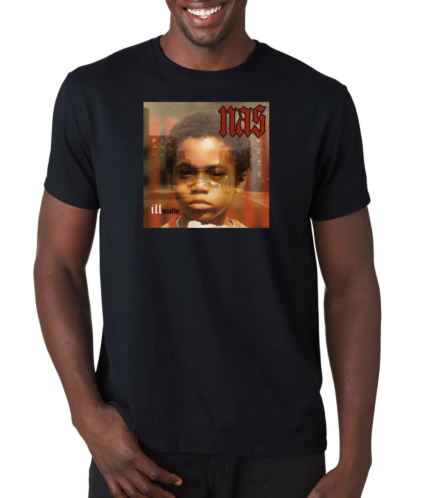 Nas Illmatic футболка Классическая хип-хоп Футболка рэп Нью-Йорк Винтажный стиль