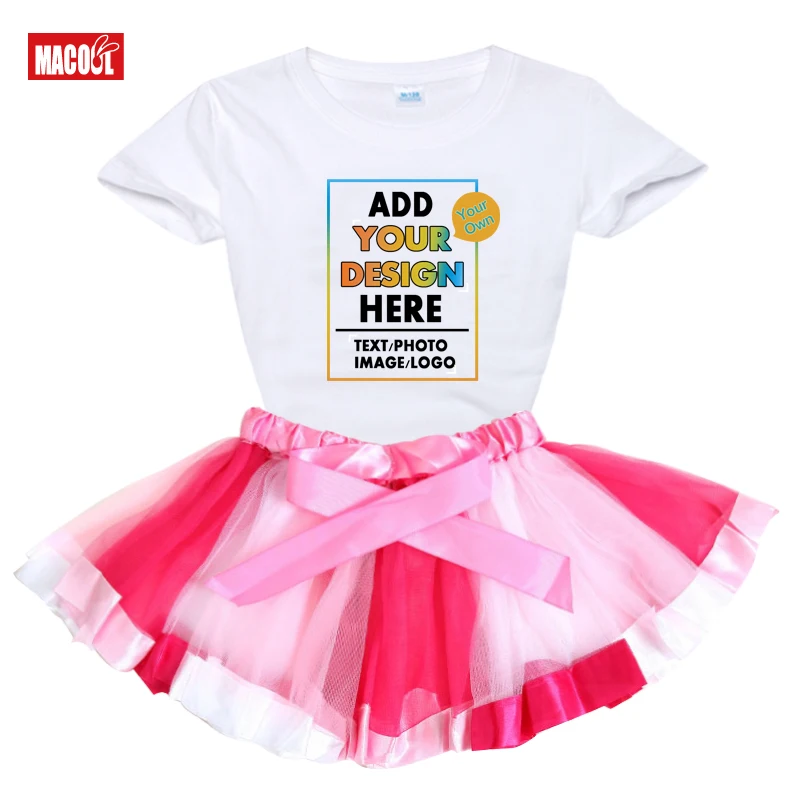 Your Own Design Custom Dress Baby Girl Birthday Dress Rainbow Kids Dresses 3 4 5Years Children Casual Little Girls Custom Party