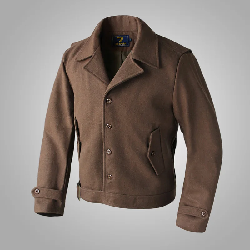 

Мужская шерстяная куртка Inglourious Basterds Aldo, коричневая короткая куртка армии США на весну