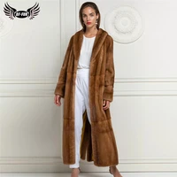 bffur winter luxury real mink fur coats women 120cm long whole skin natural mink fur jacket genuine with lapel collar fur coat