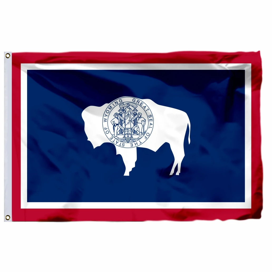 

US State Wyoming Flag 3x5ft America 2x3ft United States Double Stitched High Quality Banner 90x150cm USA For Home Decoration