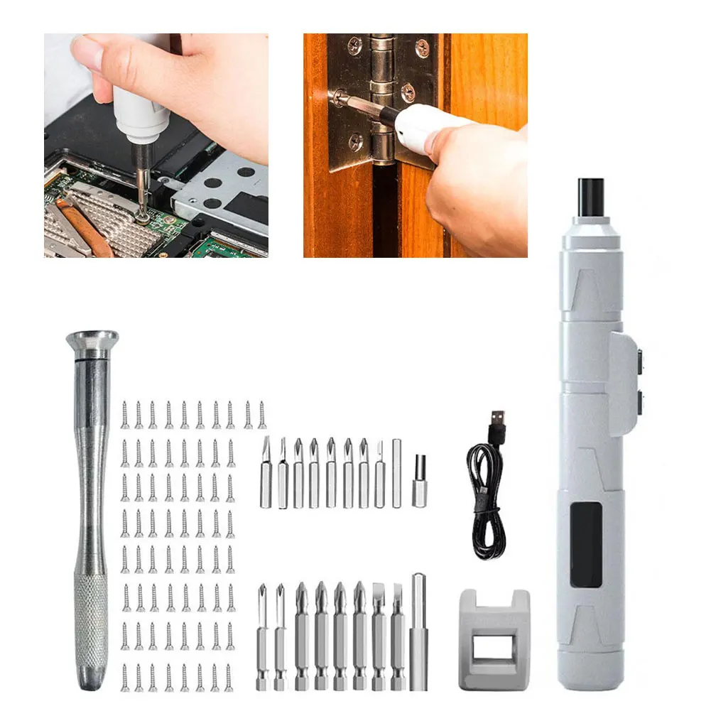 

Аккумуляторная электрическая аккумуляторная отвертка стандарта USB для ремонта часов, встроенная литиевая батарея 1100 мАч