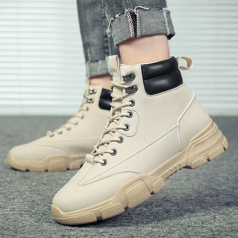 Модные походные кроссовки; мужские зимние ботинки на шнуровке; рабочие ботинки; мужские кожаные рабочие ботинки; цвет черный, коричневый