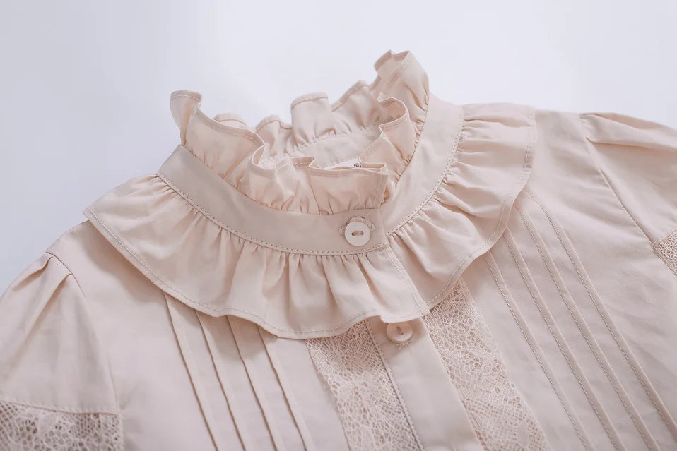 Платья с воротником оборкой летний кружевной комплект одежды для девочек бантом