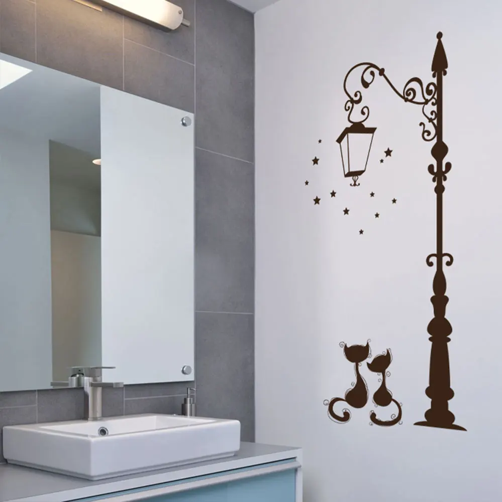 Милые модные настенные наклейки с котом забавные Декор для гостиной декор