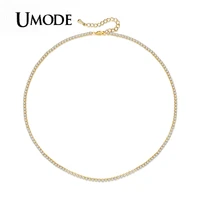 umode new 2 0mm round zirconia necklaces fashion for women cz necklace trendy jewelry christmas gifts wedding accessories un0429