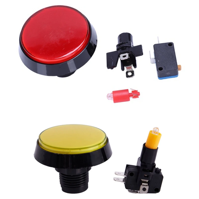 Аркадная игра 52 мм желтый с подсветкой мгновенная кнопка SPDT Мини переключатель и