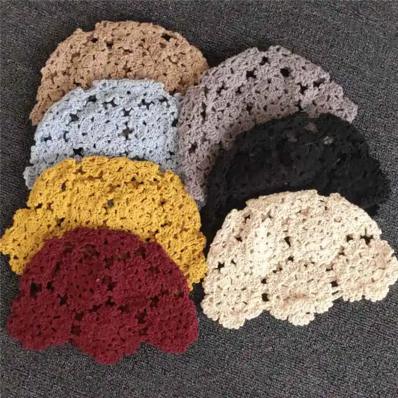 

Хлопковая тонкая однотонная модная женская шапочка