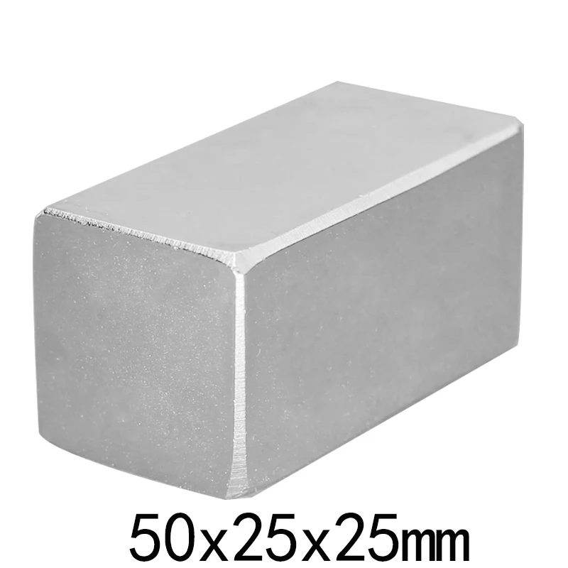 

1/2/3PCS 50x25x25mm N35 Super Strong Neodymium Magnets Block Permanent Magnet 50x25x25 mm NdFeB Powerful Magnetic 50*25*25mm