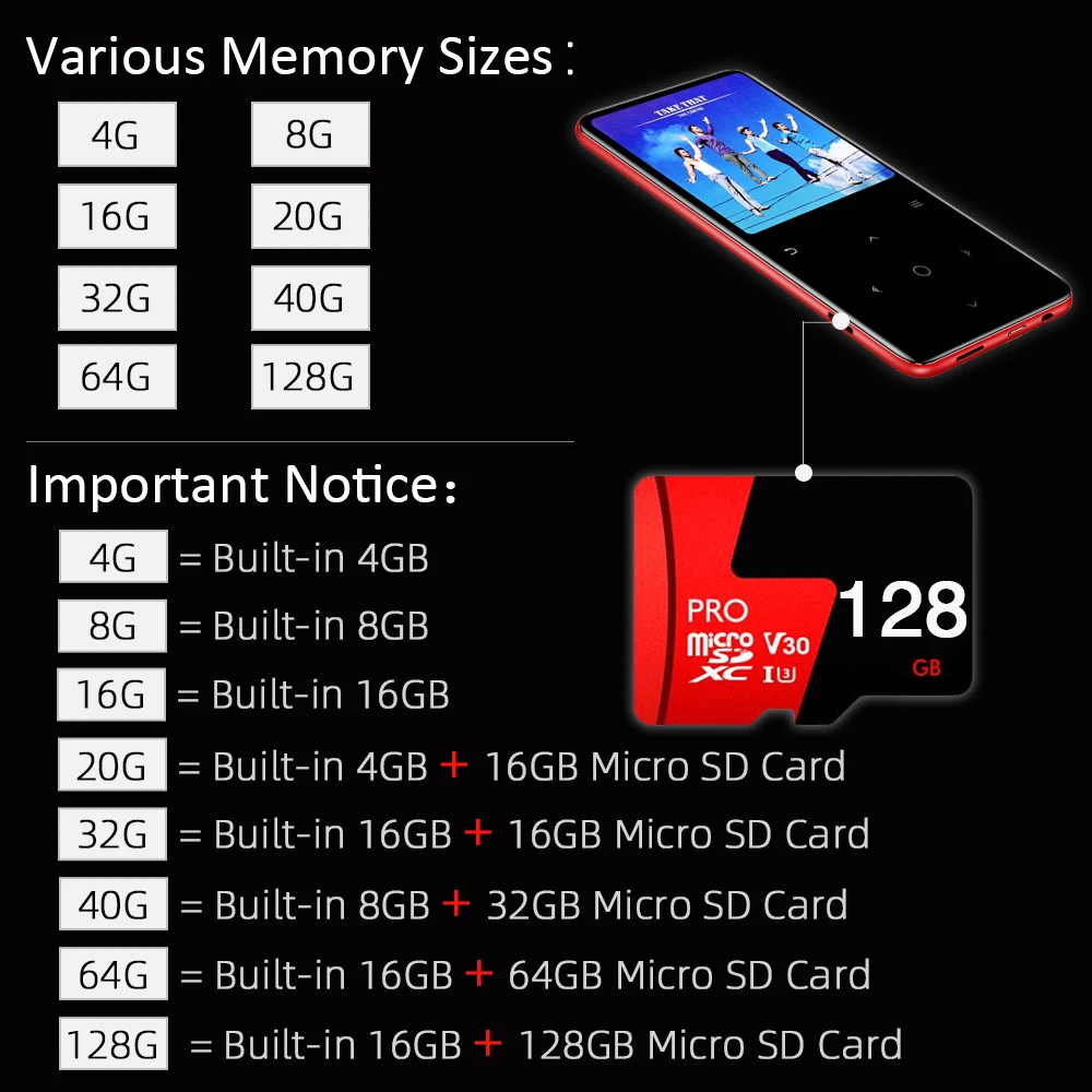 Mp3 плеер с Bluetooth Hi Fi металлический портативный Fm радио запись колонка сенсорной