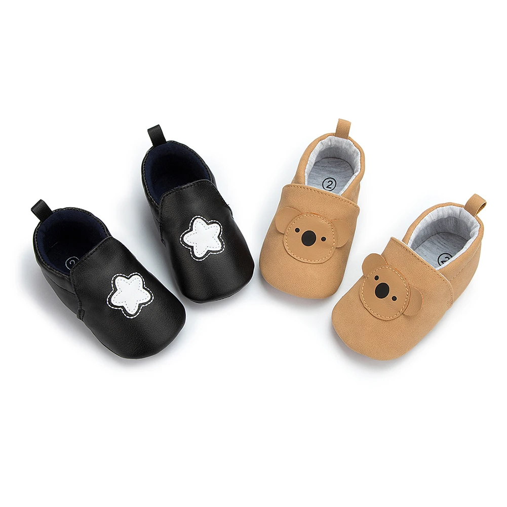

Cartoon PU Soft Sole Baby Shoes Moccasins Newborn Girls soft Sole Anti-Slip Crib Shoes First Walkers 0-18Months 0-18M