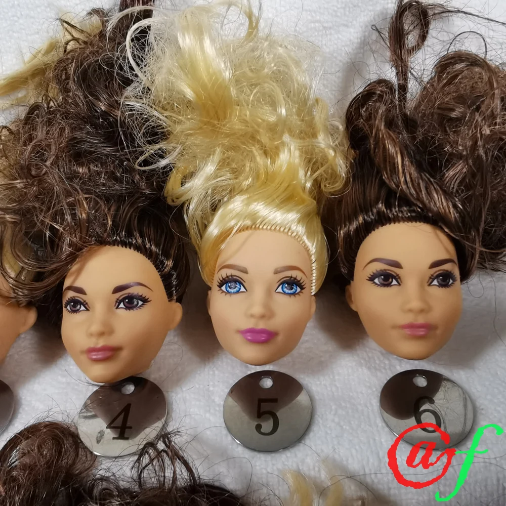 B111-1 Original Foreign trade South Asia Calm Beauty 1/6 OOAK NUDE Rarely doll head mussed Dark brown hair for DIY 90% NEW | Игрушки и