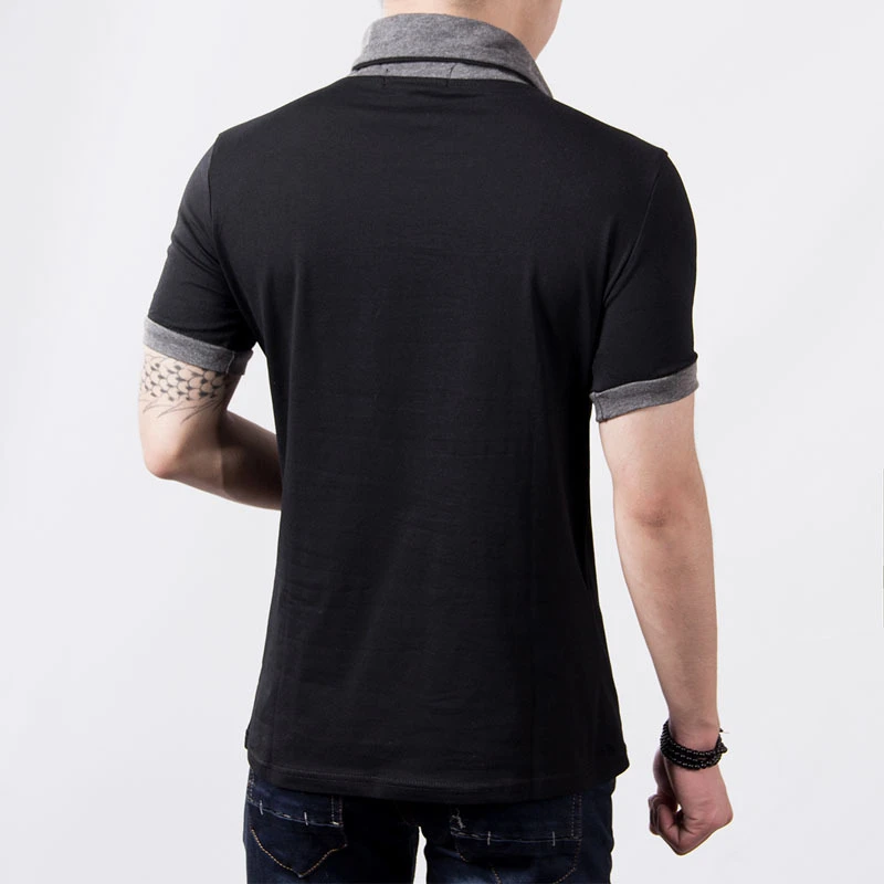 Browon Мода 2017 г. Летняя мужская футболка Slim Fit v образным вырезом с коротким рукавом