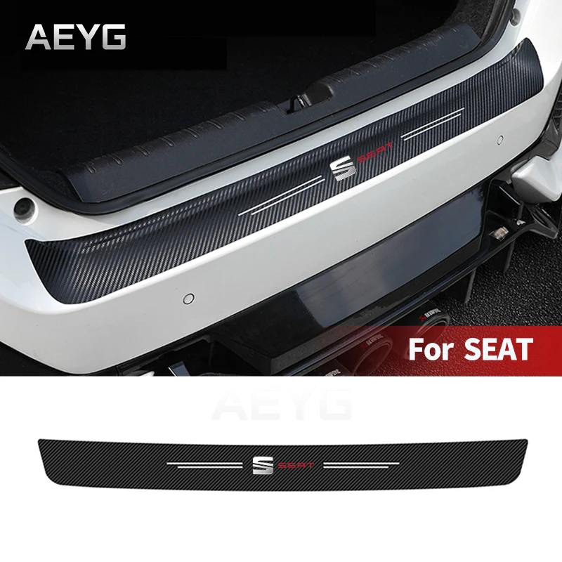 Наклейка на задний бампер автомобиля из углеродного волокна для Seat Leon Ibiza Cupra Altea