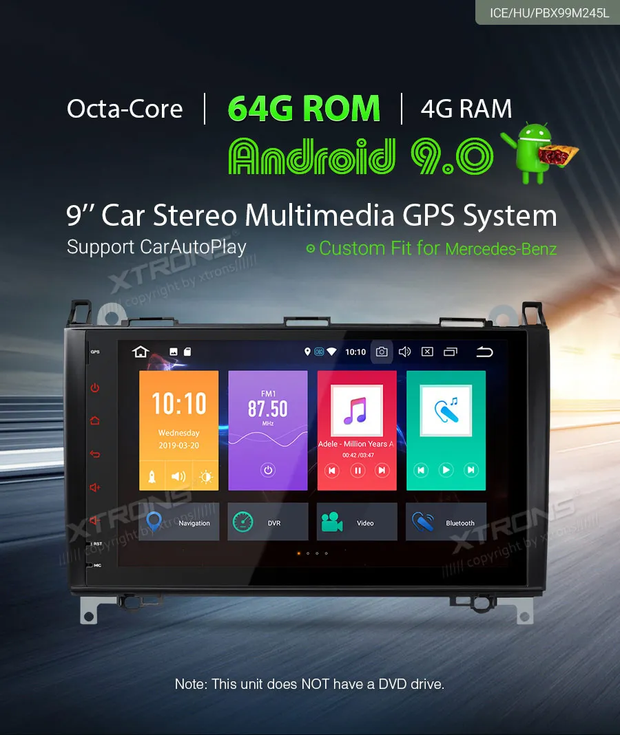 XTRONS Android 9,0 автомобильный Радио плеер gps OBD DAB для Mercedes Benz B класс W245 a-класс W169 Viano Vito W639 Sprinter W906 без DVD