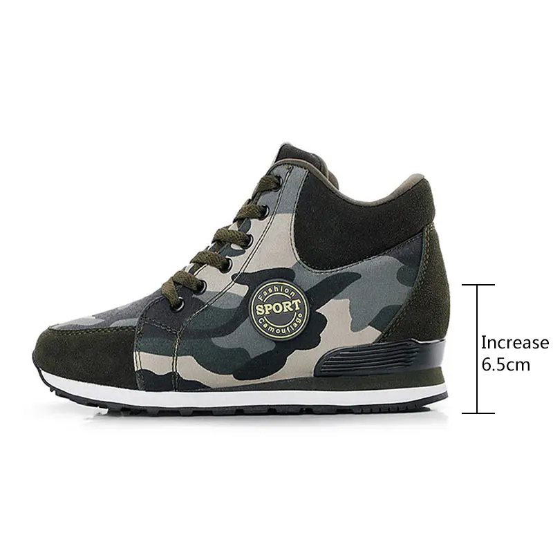 

Ladies casual shoes woman 2021 fashion wedge sneakers women canvas shoes high top camo women sneakers female lace up women shoes