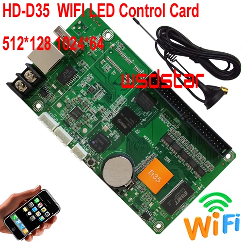 HD D35 + WIFI 1024*64 асинхронная полноцветная карта управления работает с P2 P2.5 P3 P4 P5 P6 P7.62