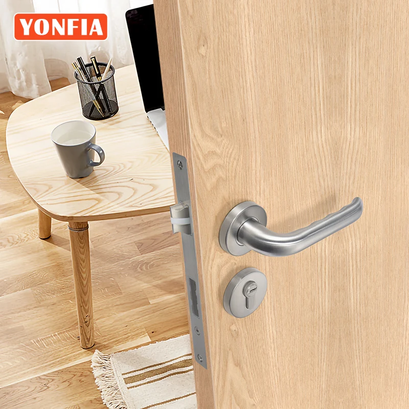 

YONFIA 721301 New Finger Stainless Steel 304 Door Handle Interior Mortise Lever Door Lock Handle Stainless Steel For Wood Door