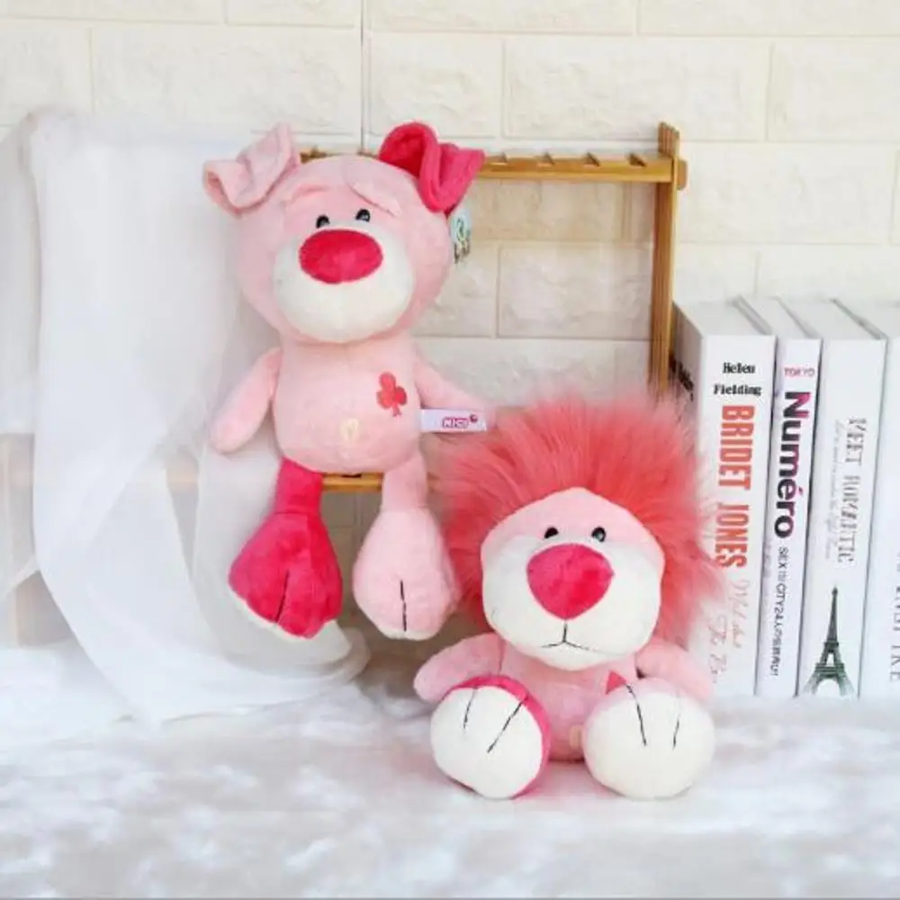 Новый розовый игральных карт и рисунком льва собака слон кролик плюшевые игрушки