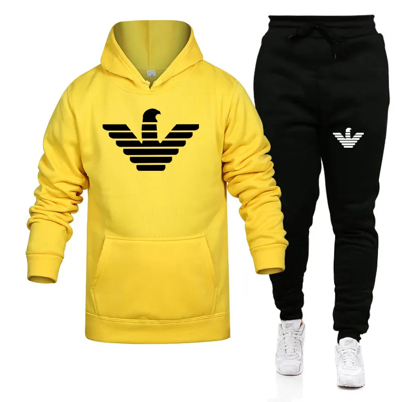 

2020Autumn And Winter Alphabet Printing Velvet Thickening Sweatshirtspure Cotton Fashion Sweatshirts+Sweatpants Two-Piece Set