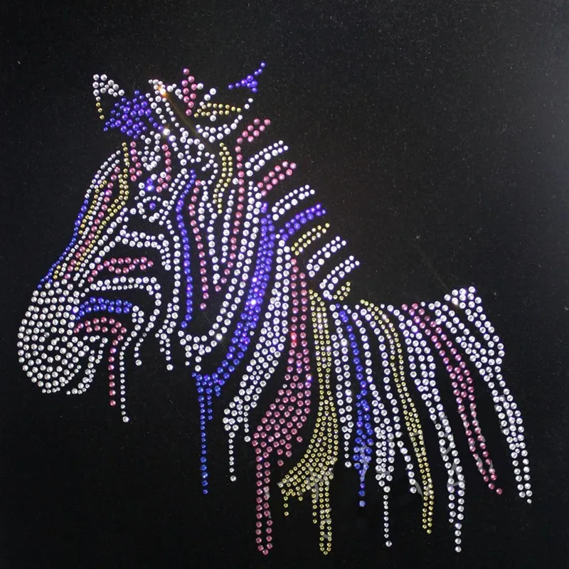 

Zebra Hot Picture Clothes Hot Rhinestone Pattern Sticker Rhinestone Finished Picture Clothing Accessories DIY Jewelry
