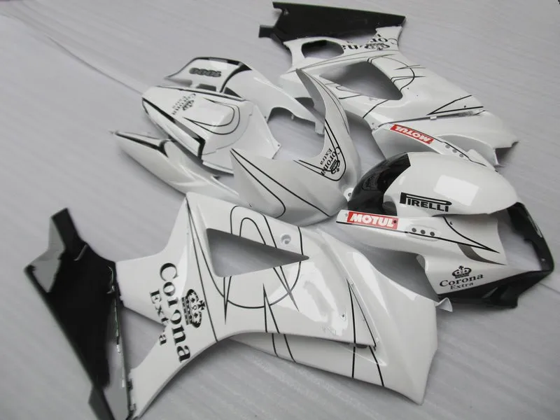 Комплект обтекателей для мотоцикла GSXR1000 K7 07 08 GSXR 1000 2007 2008 ABS пластик белый черный