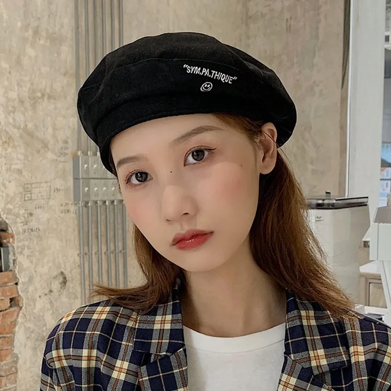 

Beret Woman Summer Thin Section British Retro Korean Version Of The Tide Japanese Painter Cap Ins Net Red Black Octagonal Cap