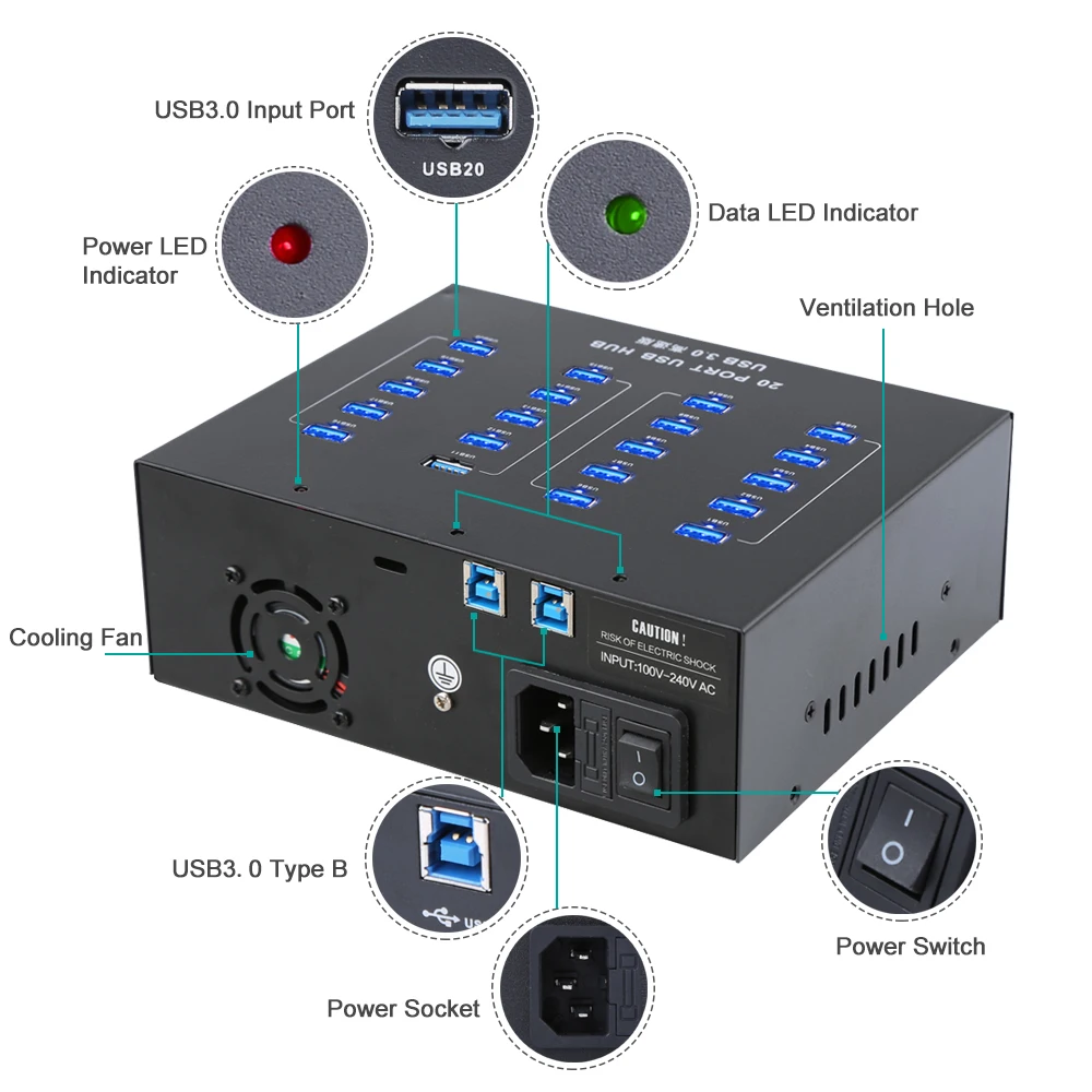 Sipolar a 213P промышленный класс 20 портовый USB концентратор 3 0 с функцией зарядки