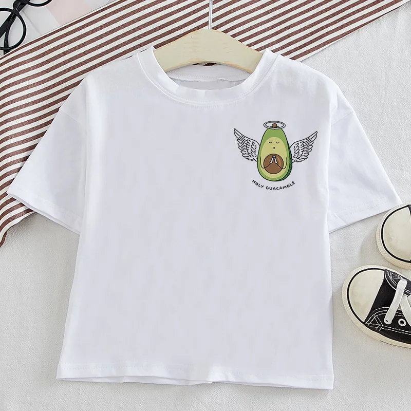 

2020 New Korean Cute Avocado Vegan Child Boy T-shirts Kawaii Cartoon Toddler Tshirt Summer Small Fresh Harajuku Girl Tops Tumblr