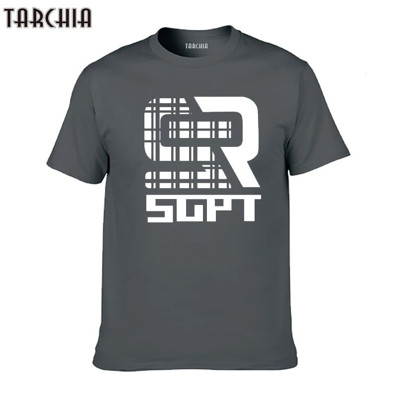 

Мужская хлопковая футболка TARCHIA, повседневная облегающая футболка большого размера с короткими рукавами и буквенным принтом, 2022