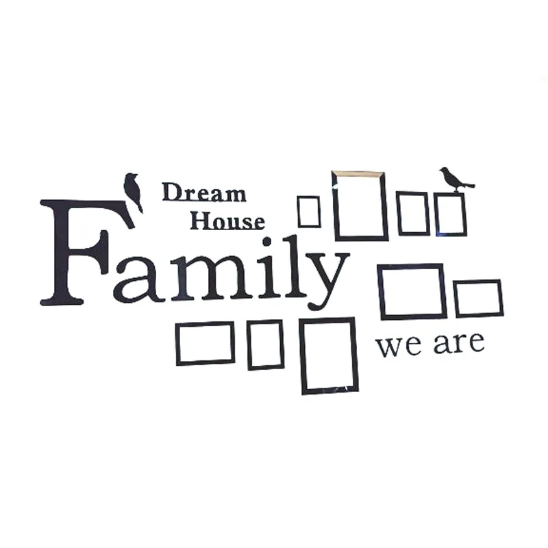 

2019 Family Office Photo Show Wall Stickers 3D Acrylic DIY Photo Frame Stickers Mural Decals For Office/Living Room Wall Decor