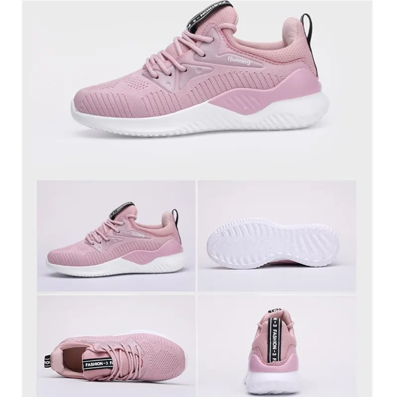 Спортивная обувь для бега Женские Дышащие сетчатые кроссовки на шнуровке низкие