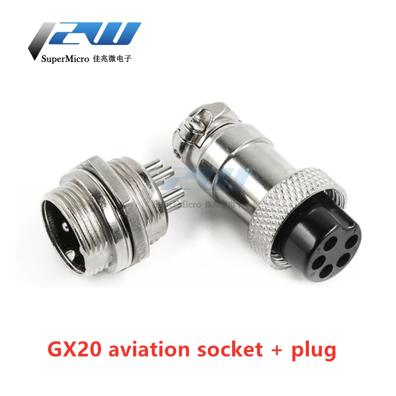 GX20 авиационный разъем Штекерный круглый 2/3/4/5/6/7/8/9/10/12 контактный кабельный
