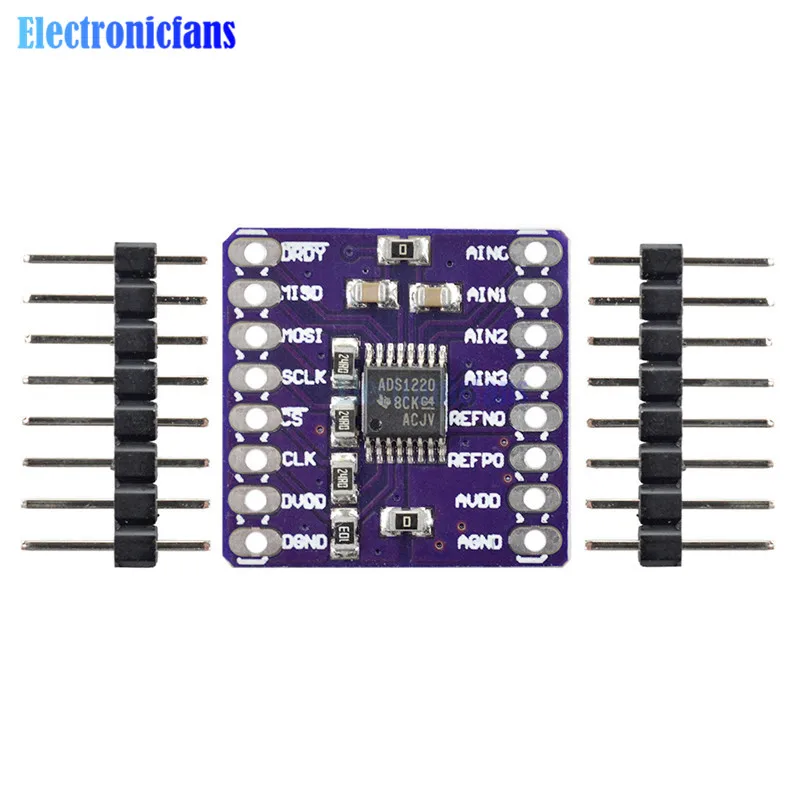 CJMCU-1220 ADS1220 ADC 24 бит A/D конвертер Модуль I2C низкой мощности 24 бит аналого-цифровой датчик конвертера модуль SPI 3 V-5 V