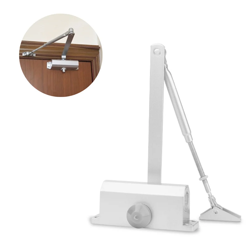 

10-50kg Automatic Door Closers Security System Adjustable Closing/Latching Speed Aluminium for Left and Right Hand Door Spring