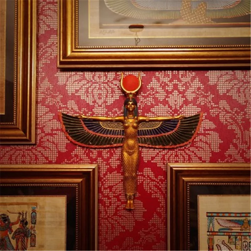 

Creative Ancient Egypt Figure Isis Goddess Wall Hanging Resin Art&Craft Home Living Room Office Statue Home Decor A1654