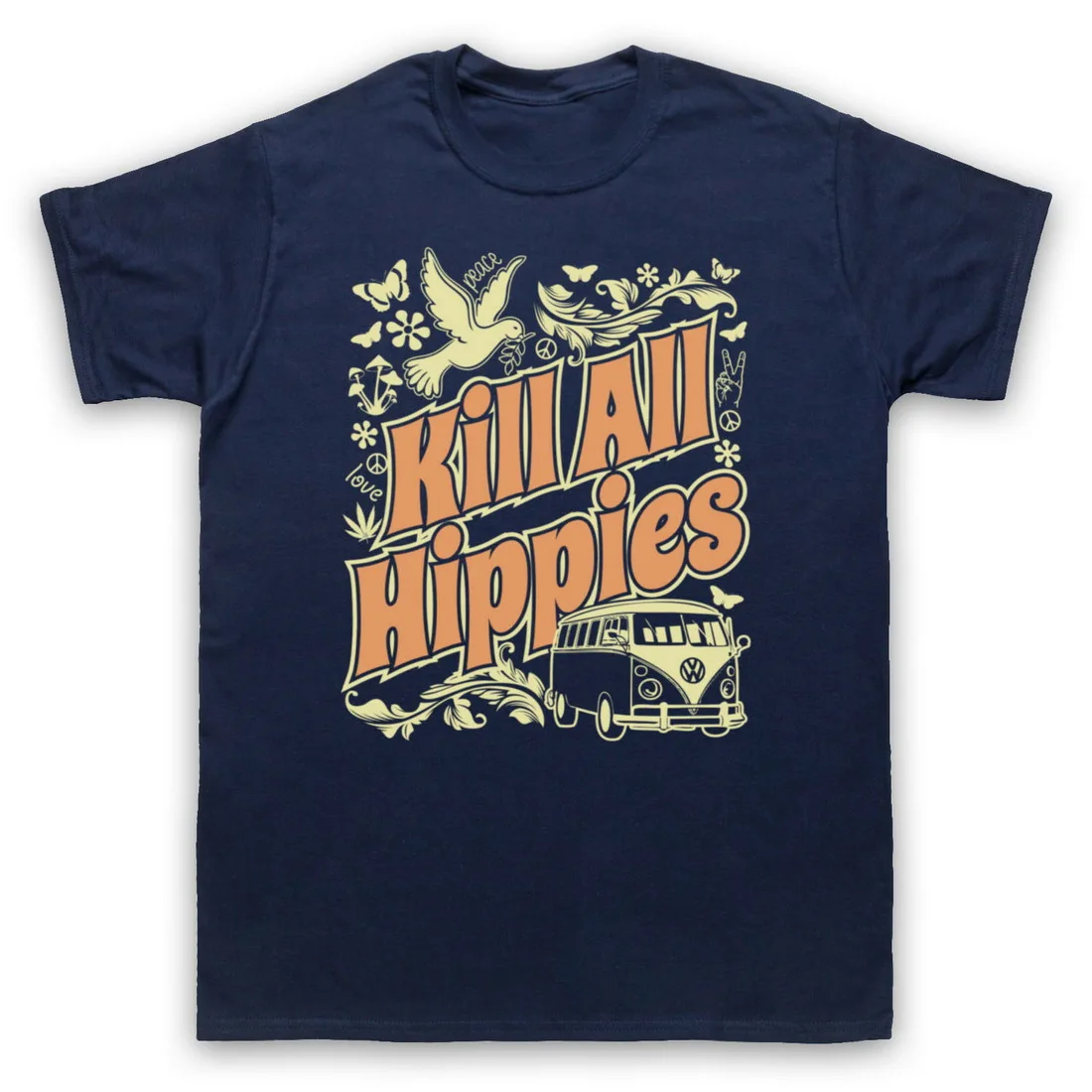 KILL ALL HIPPIES Забавный слоган анекдот хиппи YUPPIE men S WO Топы футболка Повседневная