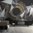 Пользовательские Настенные обои 3D модный современный минималистичный светильник роскошный геометрический абстрактный арт Фреска гостиная ТВ диван спальня росписи