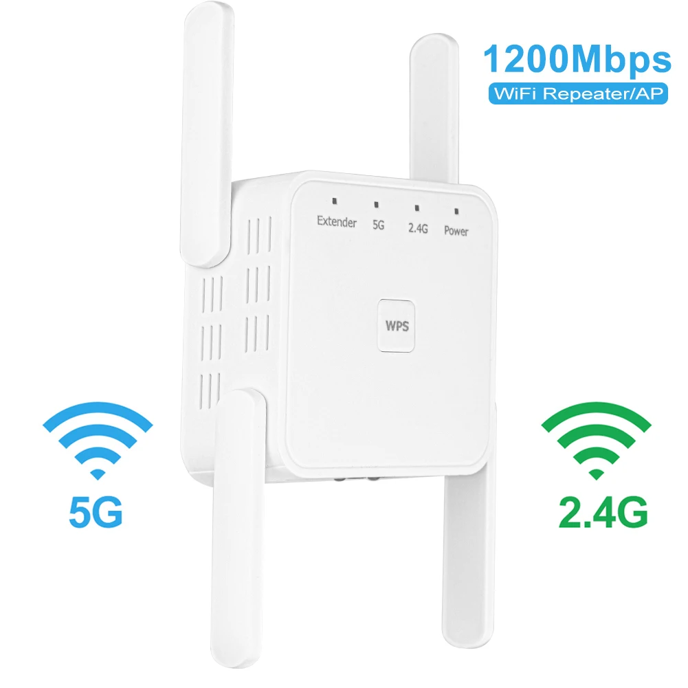 Беспроводной ретранслятор Wi-fi усилитель сигнала 1200 Мбит/с большой радиус
