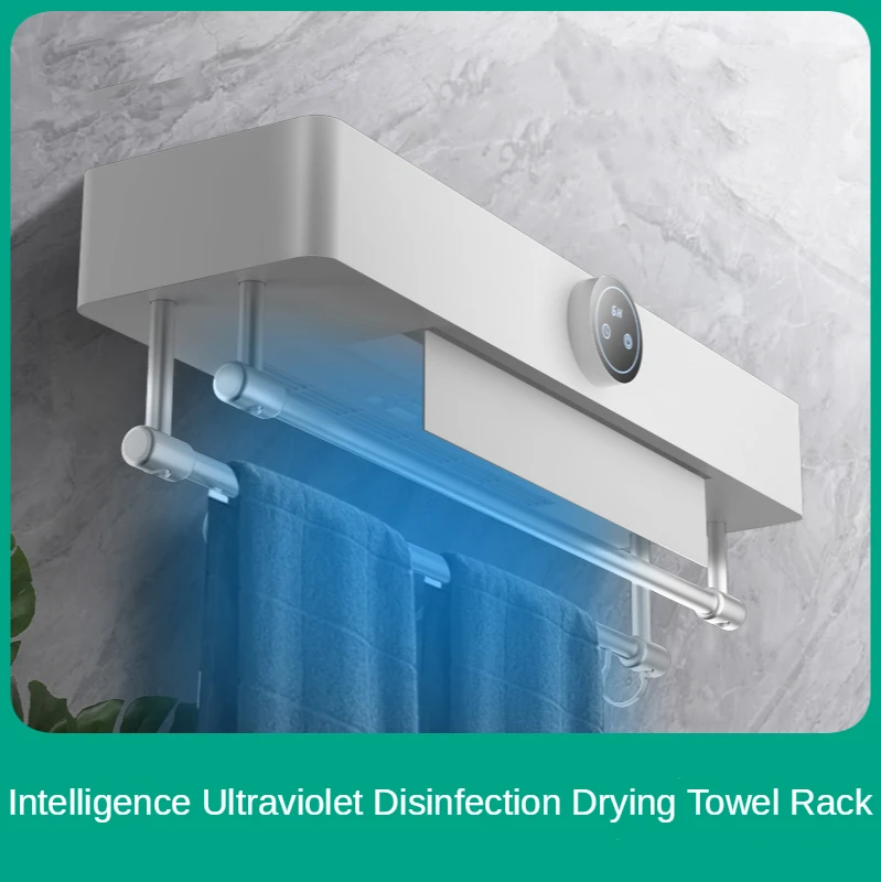 

Intelligent Electric Heating Timing Warmer Towel Rack Bathroom Accessories Touch Screen Hot Drying UV Sterilization Dryer Shelf