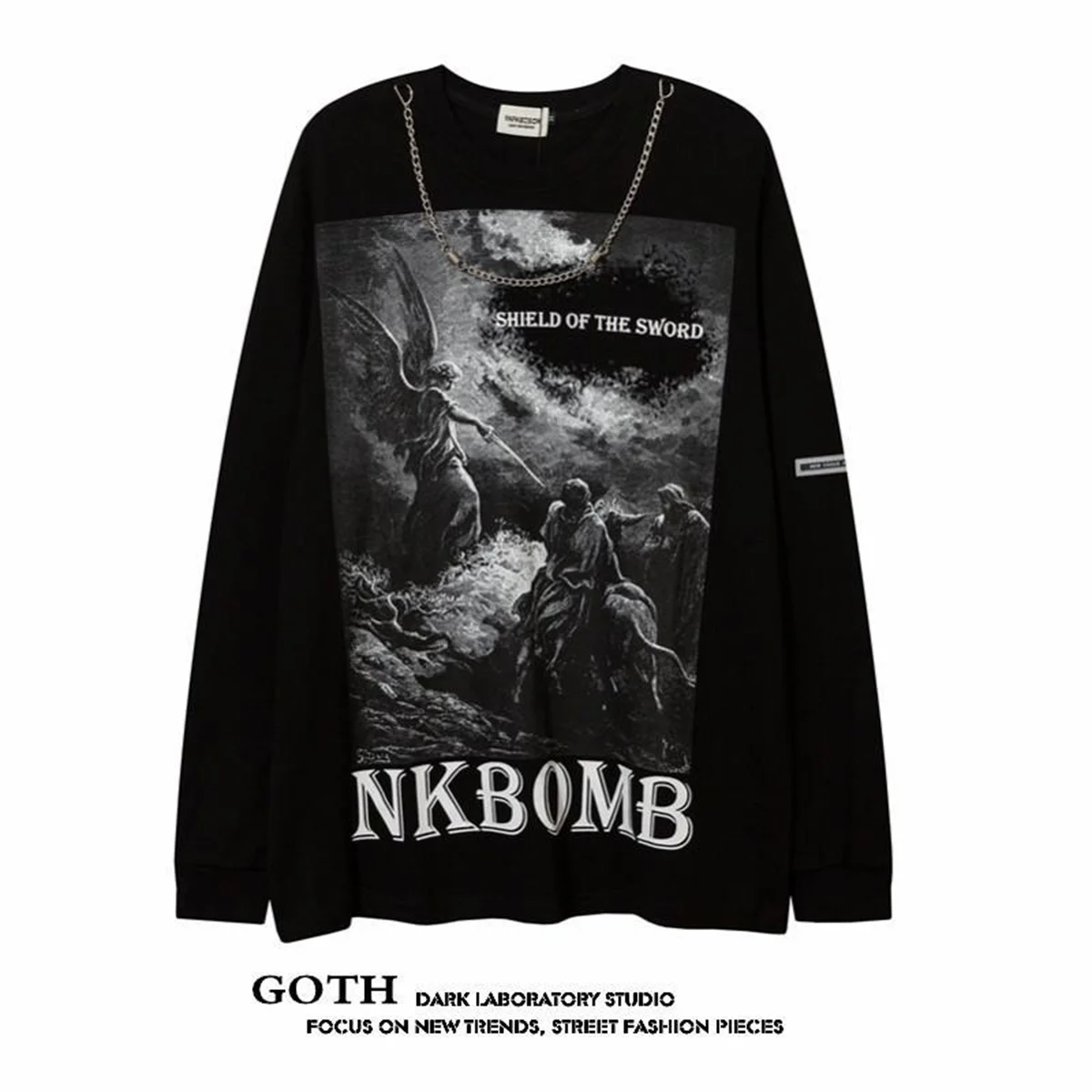 

Black Devil Women Cotton T Shirt Hip Hop Couple Harajuku Autumn Clothes Funny Gothic Men Shirts Women Pullover Sweatshirt Male
